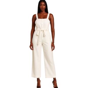Forever 21 Cream Belted Jumpsuit